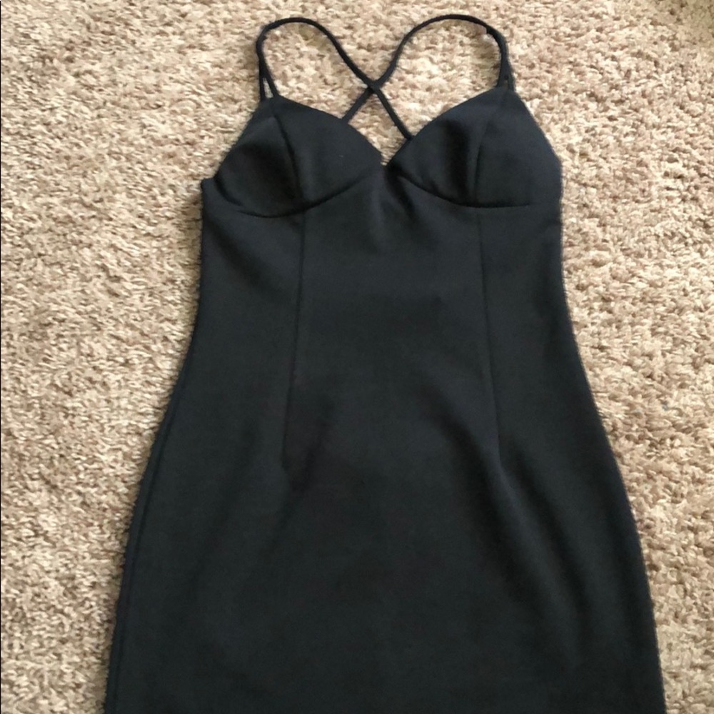 Strapping back bodycon dress